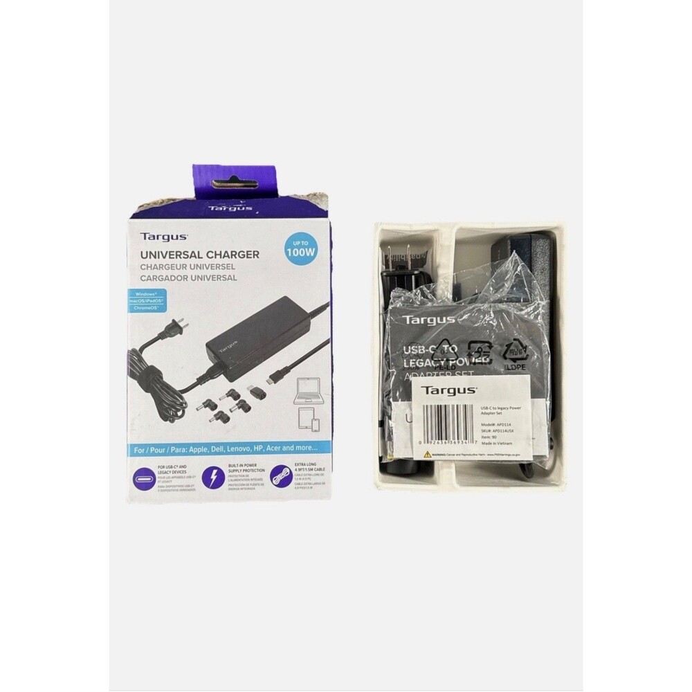 Targus APA108US 100W Universal Laptop Charger AC Adapter w/ Tips Open Box